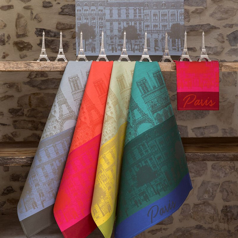 Tea Towel Paris Panorama Green - Gaudion Furniture