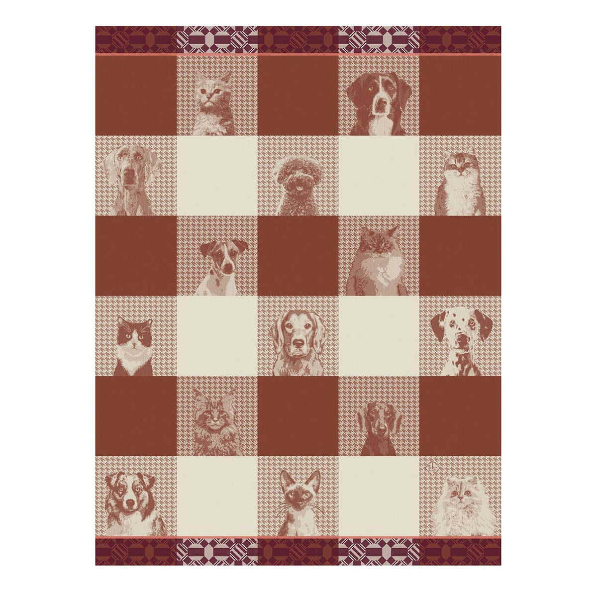 Tea Towel Truffles Cats & Dogs Brown - Gaudion Furniture