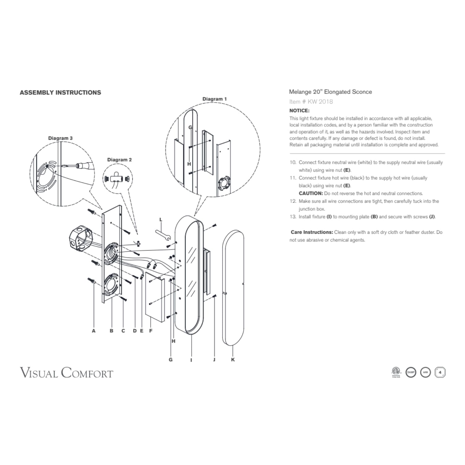 Visual Comfort & Co Sconces Melange 50.8 cm Elongated Sconce
