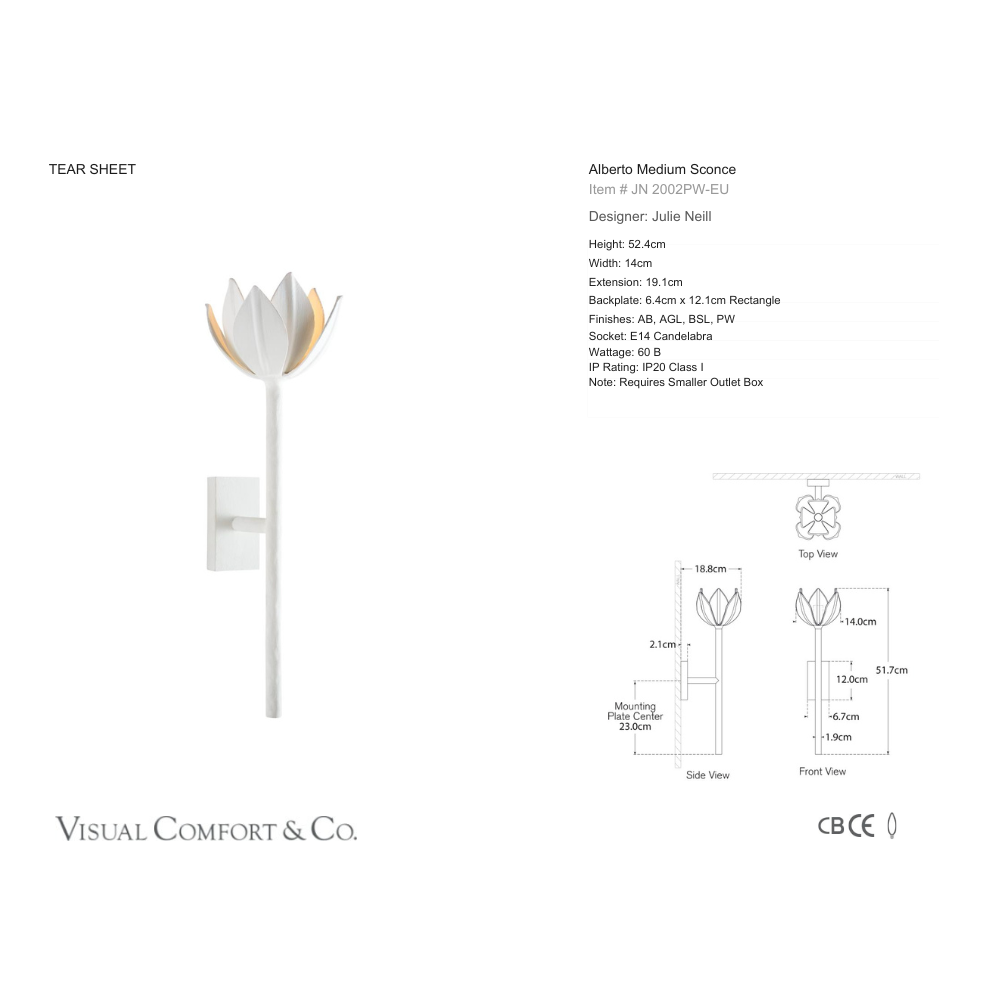 Visual Comfort & Co Wall Sconce Alberto Medium Sconce