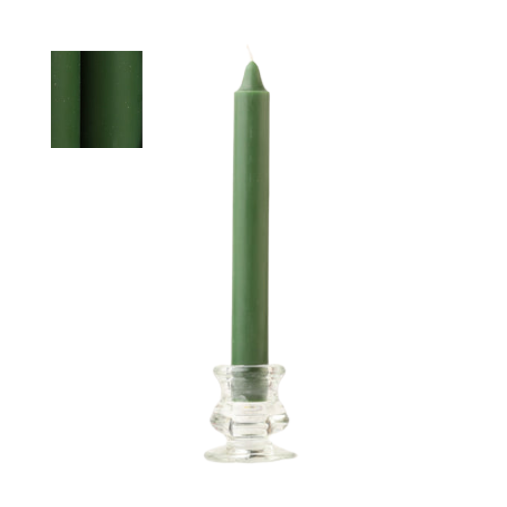 Dark green dinner candle