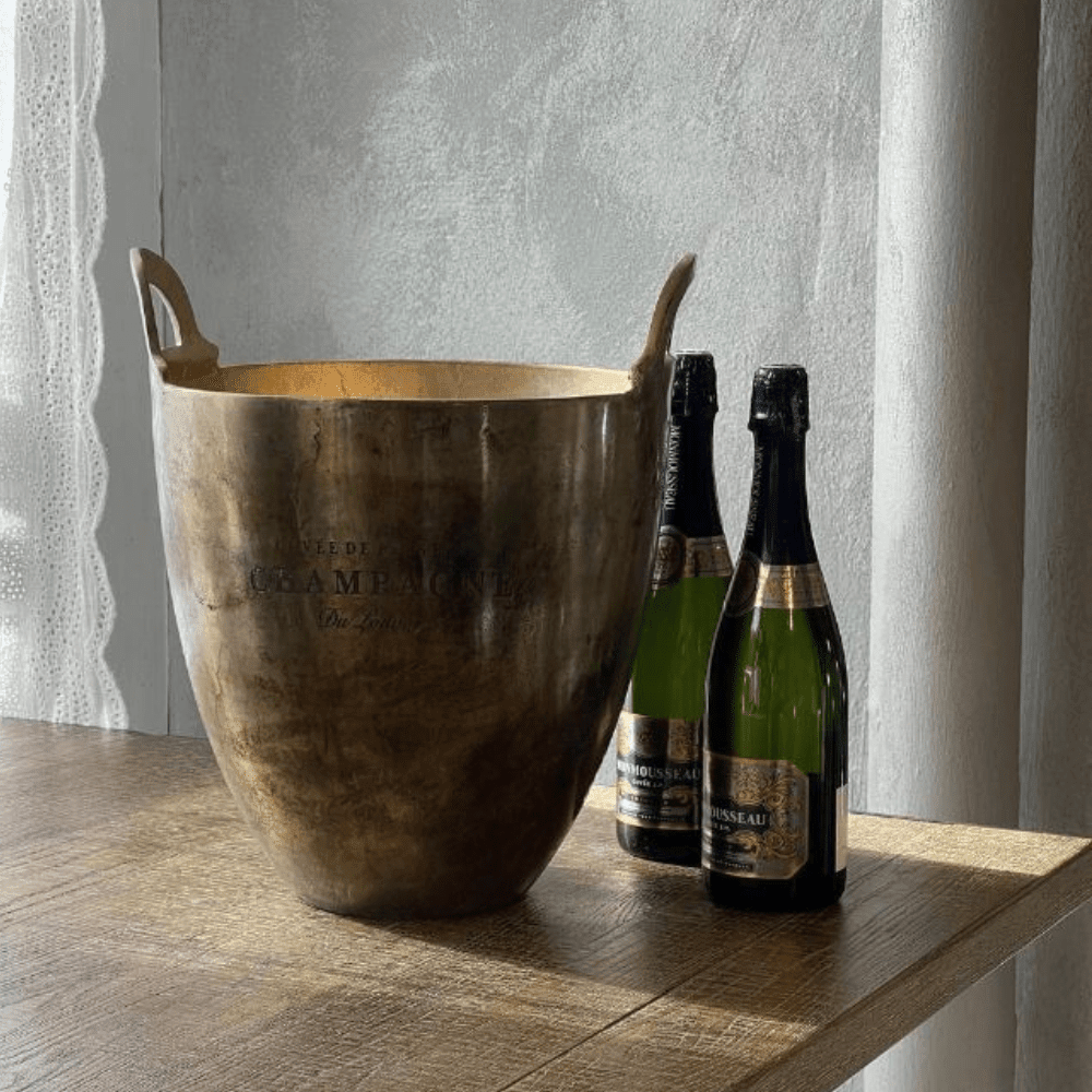 Wine Bucket Burnt Pewter Large - Gaudion Furniture