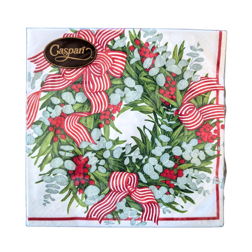 Napkins Ribbon Stripe Wreath