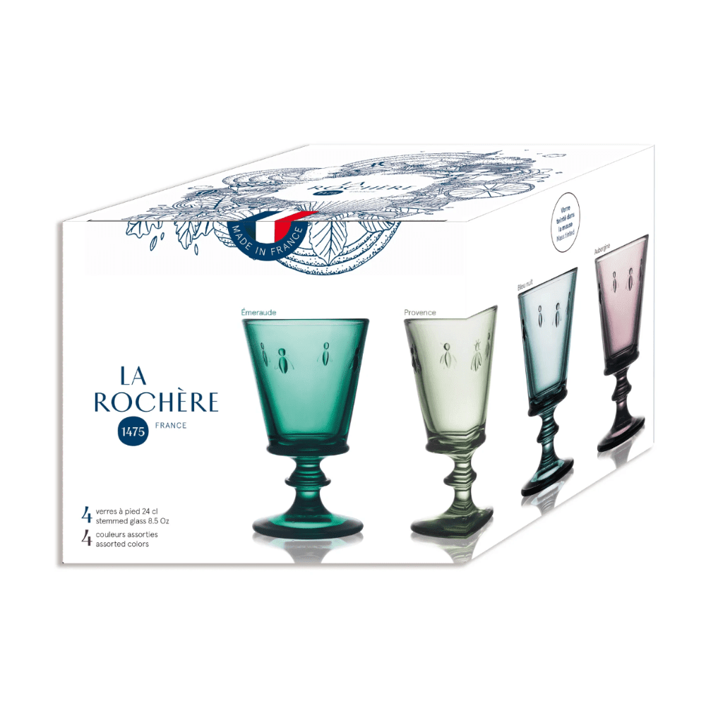 Bee Coloured Wine Glasses Set of 4 - Gaudion Furniture