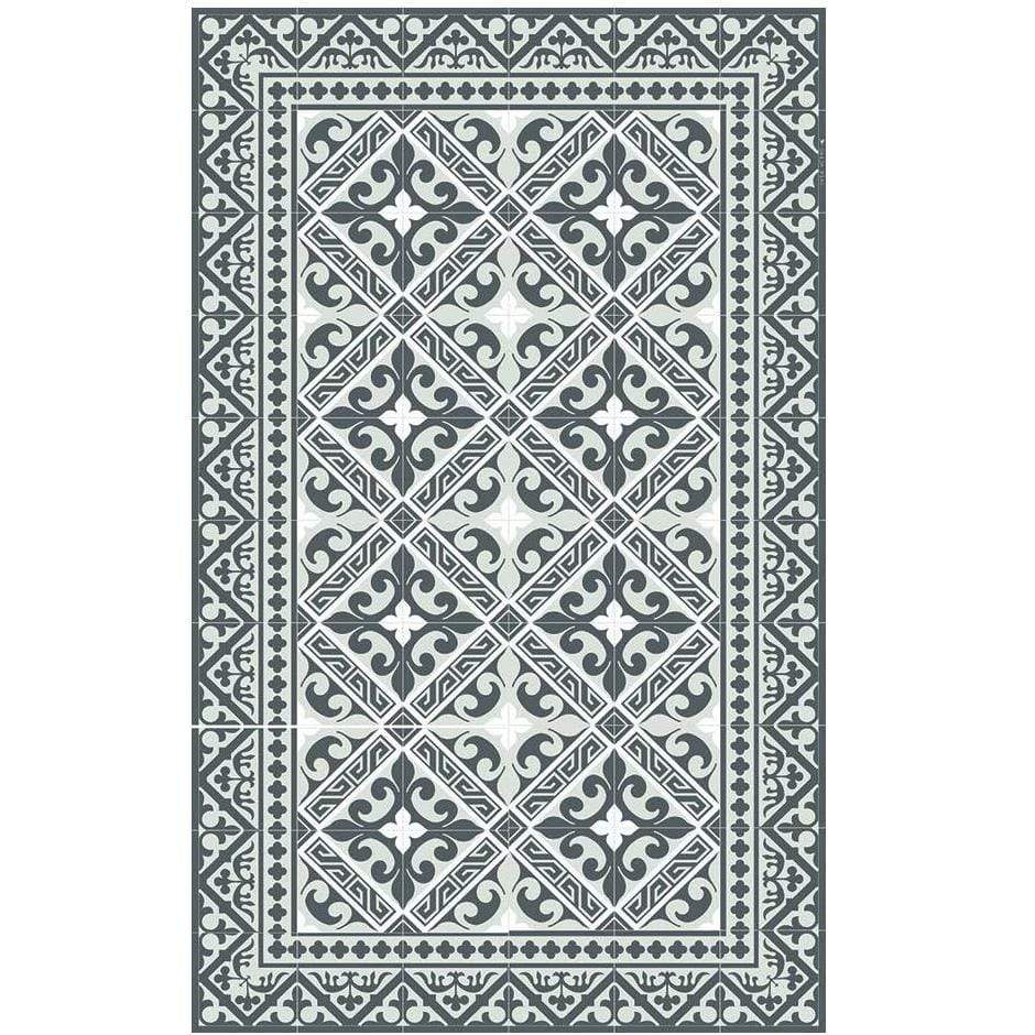 Beija Flor mat 1 x Large Gray Flor de Lis 70 cm x 120 cm Beija Flor de Lis Mat Gray