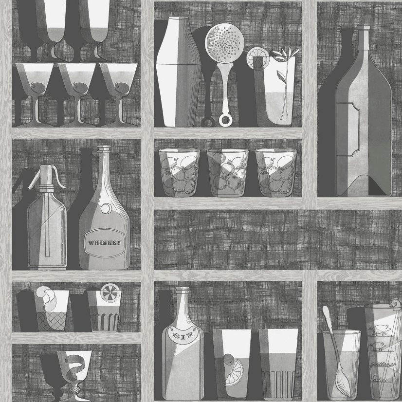 Cole & Son Fornasetti Cocktails Wallpaper 3 Colours - Gaudion Furniture