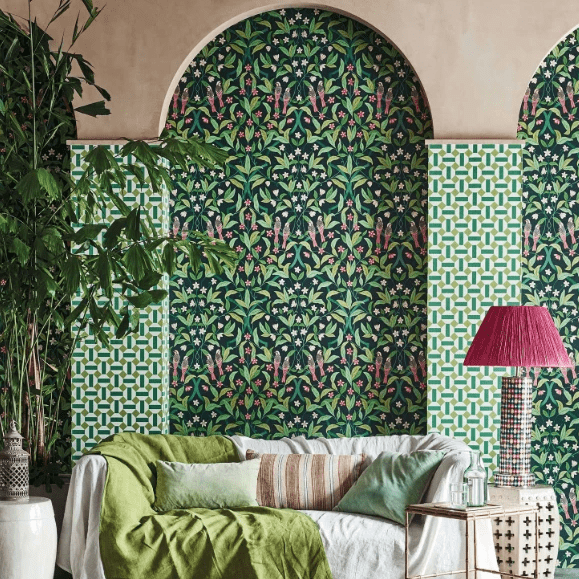 Cole & Son Seville Jasmine & Serin Symphony Wallpaper 4 Colours - Gaudion Furniture