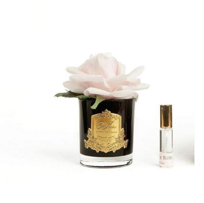 Cote Noire Single Perfumed Rose French Pink Black Vase - Gaudion Furniture