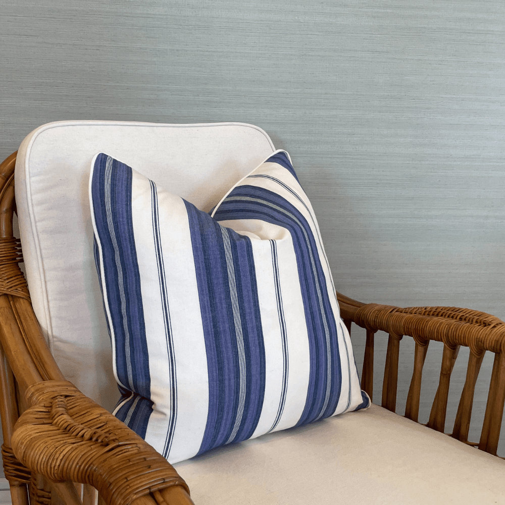 Cushion in Ralph Lauren Joelle Ticking - Gaudion Furniture