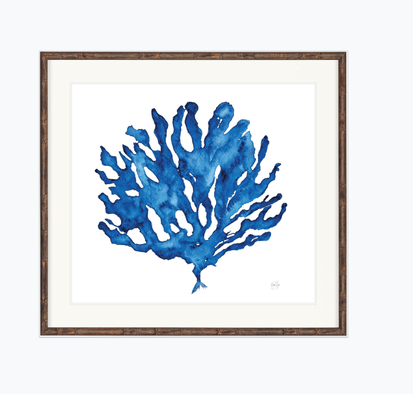 Designer Boys Artwork 1 x Coral Print 3 Bamboo Brown Frame Coral Prints - 3 Designs to choice from