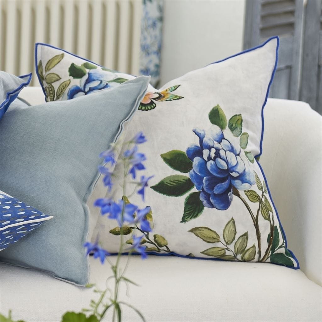 Designers Guild Cushions Designers Guild Porcelaine De Chine Cobalt Linen Cushion