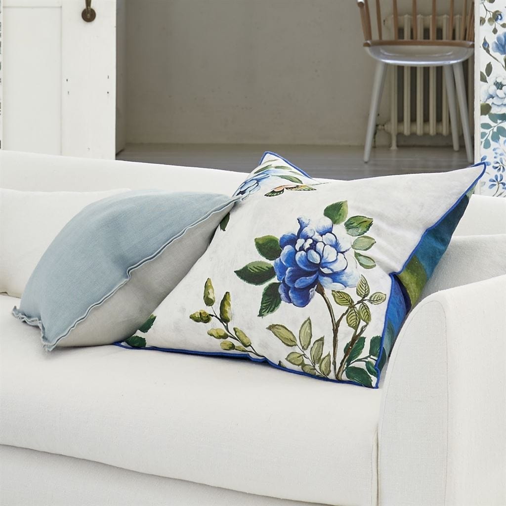 Designers Guild Cushions Designers Guild Porcelaine De Chine Cobalt Linen Cushion