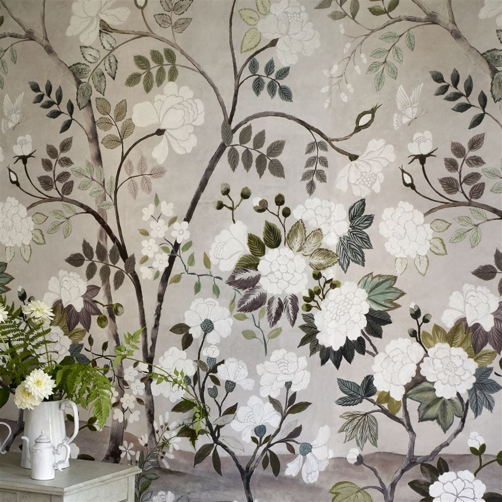 Designers Guild Fleur Orientale Pale Birch Wallpaper Panel - Gaudion Furniture