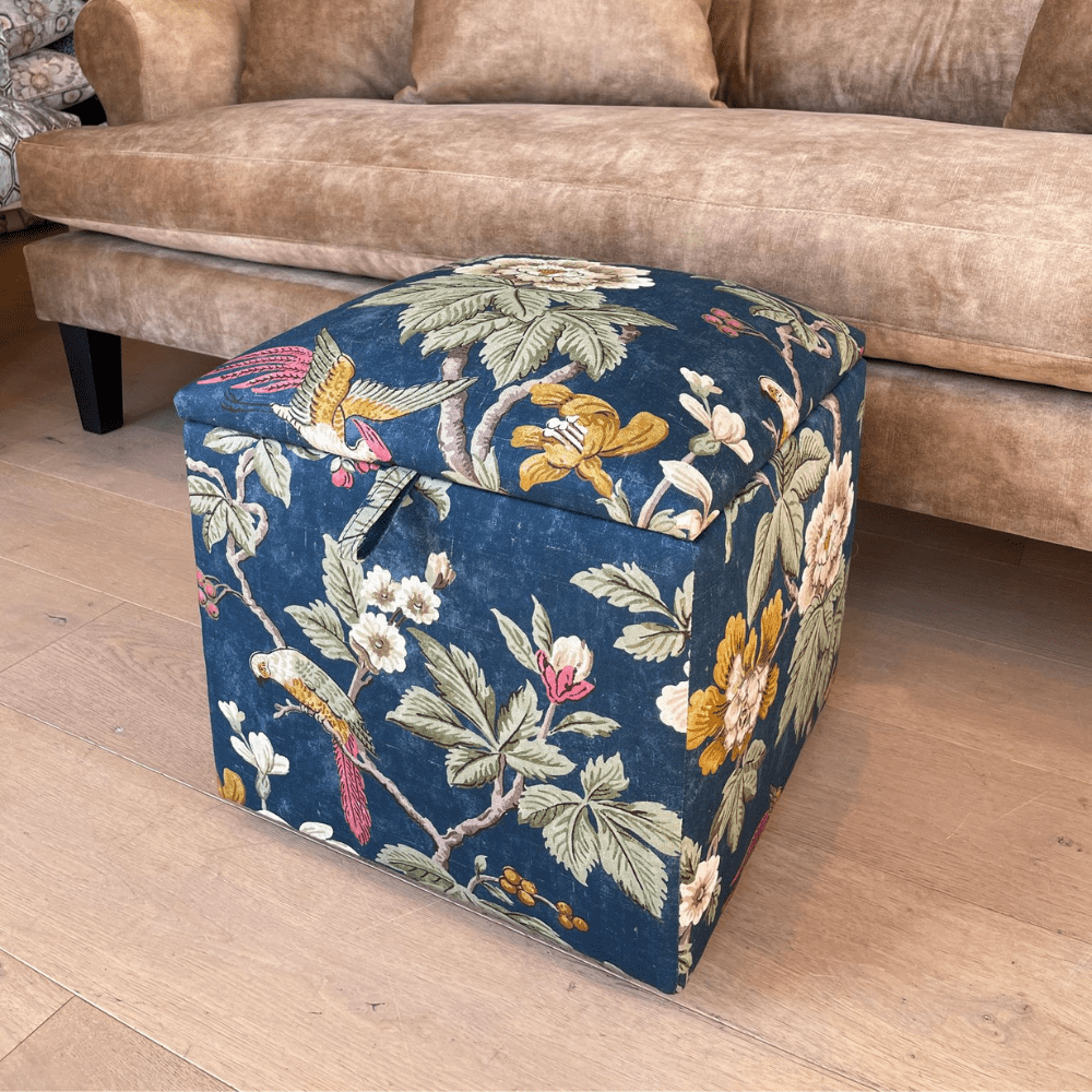 Designers Guild Ottoman Lophura Square Storage Ottoman