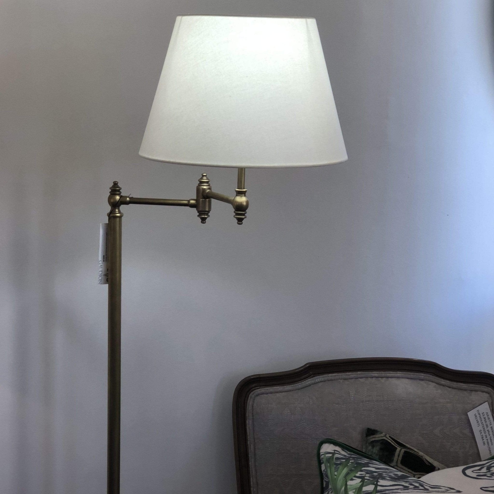 Floor Lamp Orsay Aged Nickel or Brass - Gaudion Furniture