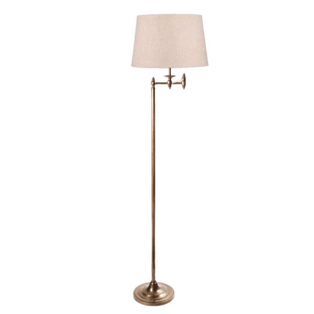 Floor Lamp Orsay Aged Nickel or Brass - Gaudion Furniture