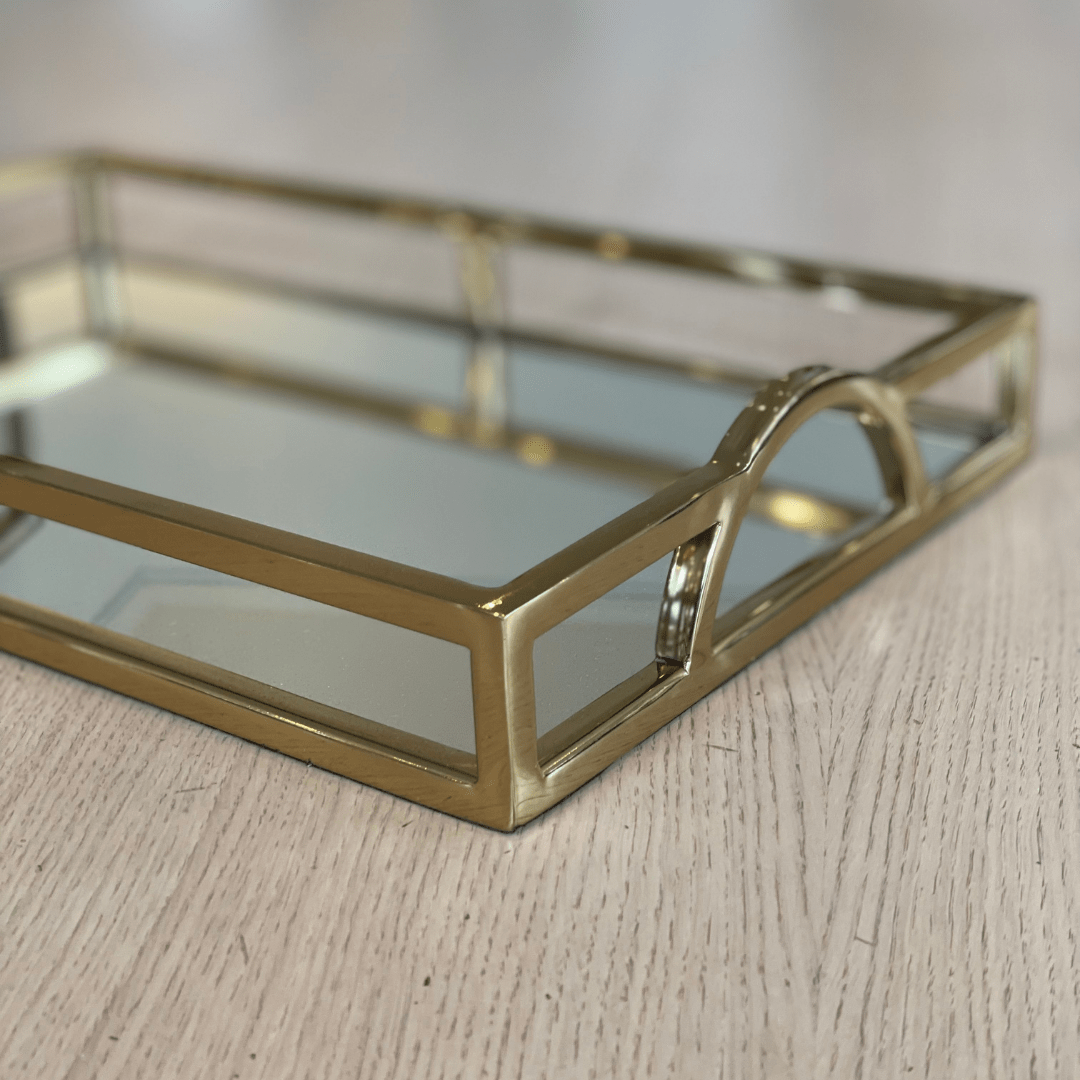 GAUDION FURNITURE 113 Mirrored Tray Gold Mirrored Tray Medium