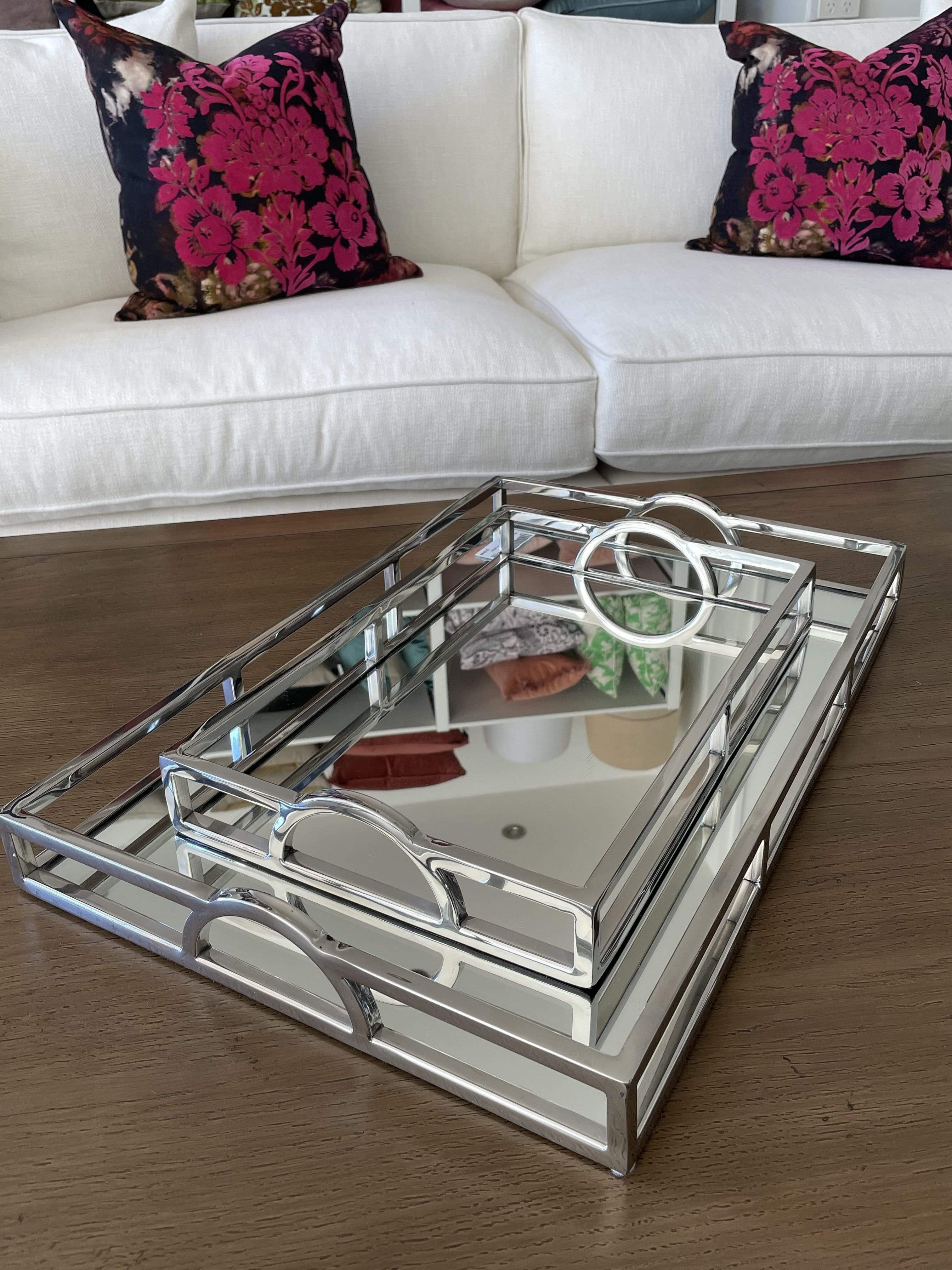 Gaudion Furniture 118 Tray Tray Mirrored Rectangle Large & Small