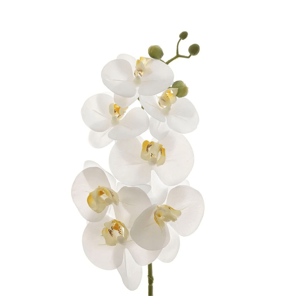 Gaudion Furniture 124 Artificial Flowers Orchid Phalaenopsis Spray White Stem
