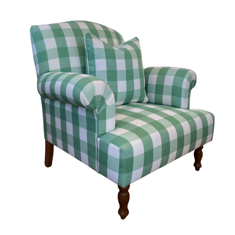 Gaudion Furniture Armchair Florian Green Check Armchair