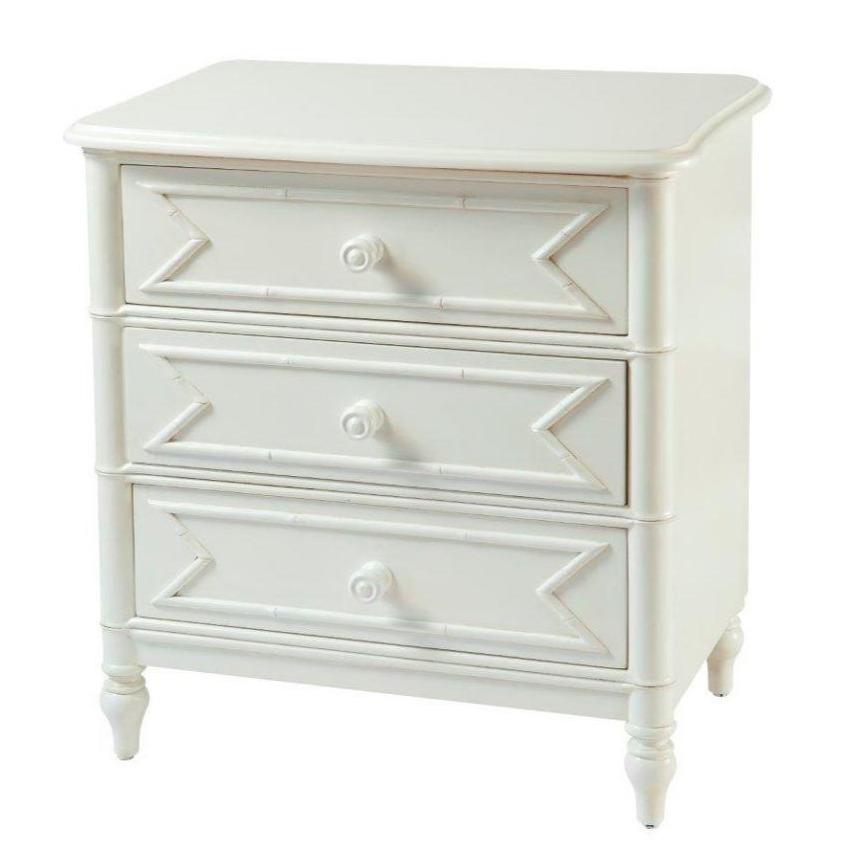 Cayman 3 drawer bedside white 