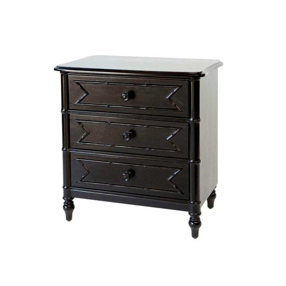 Cayman 3 drawer bedside black