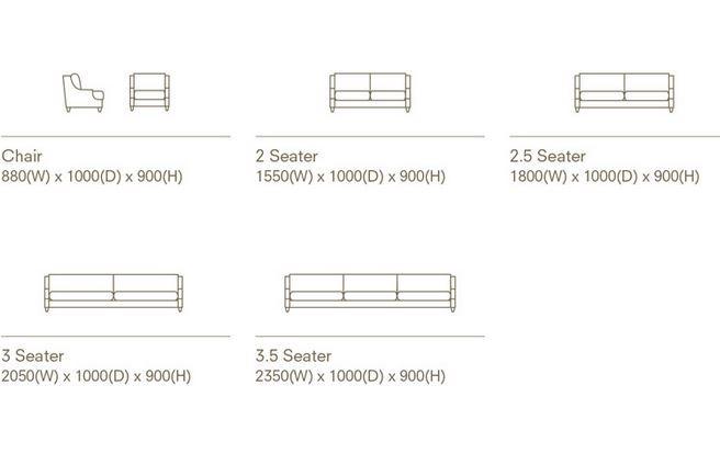 Gaudion Furniture Sofa 1 x Cato 210 cm plus fabric additional Cato Sofa