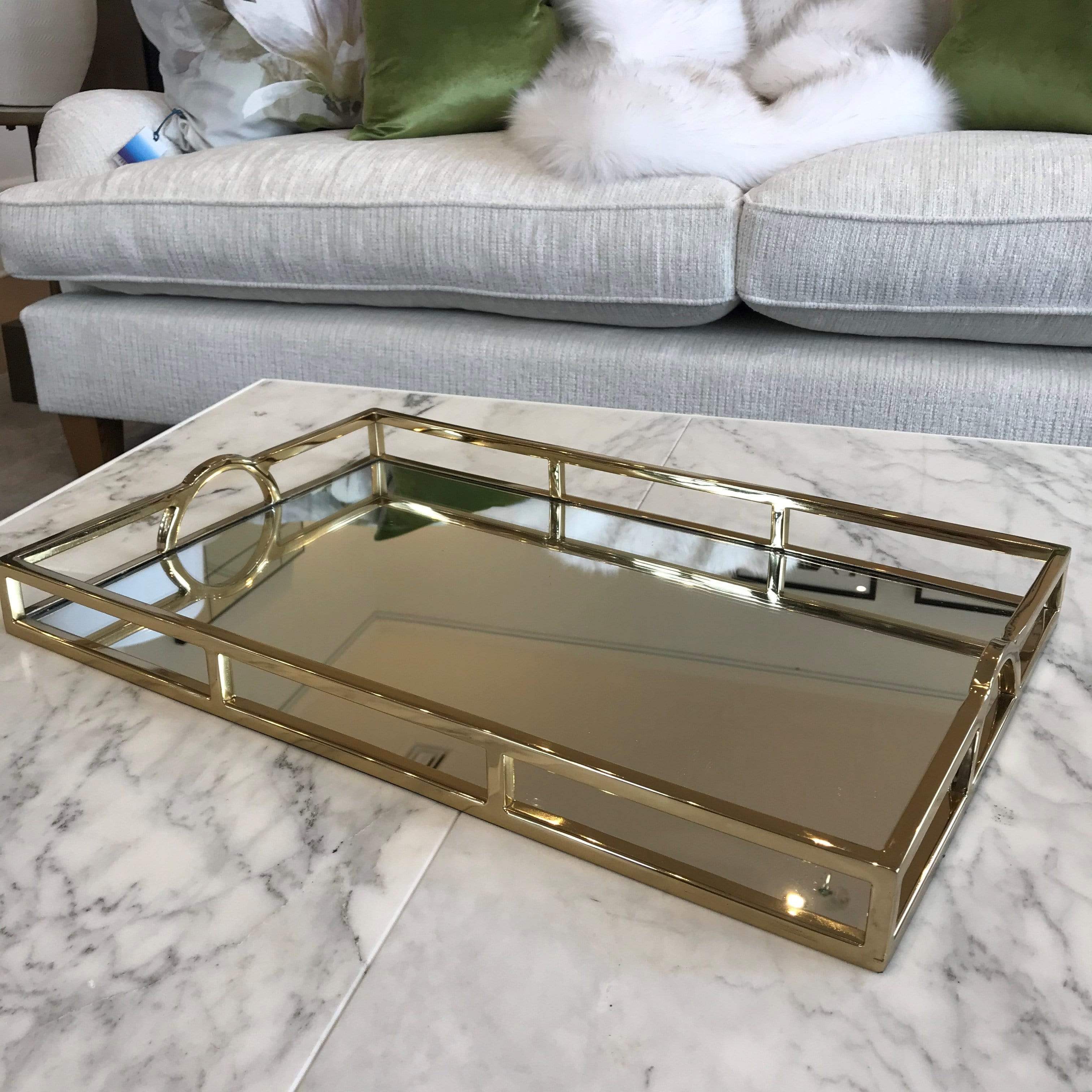 Gaudion Furniture Tray 1 x Gold Mirror Tray Tray Mirrored Gold