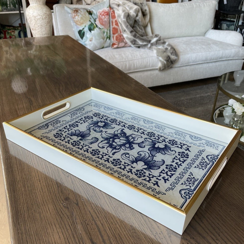 Gaudion Furniture Tray Tray Blue Floral 2 Sizes
