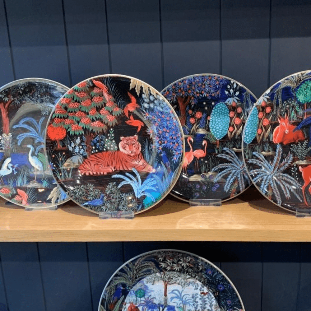 Gien PLATE Gien Jardin Du Palais 4 Dessert Plates