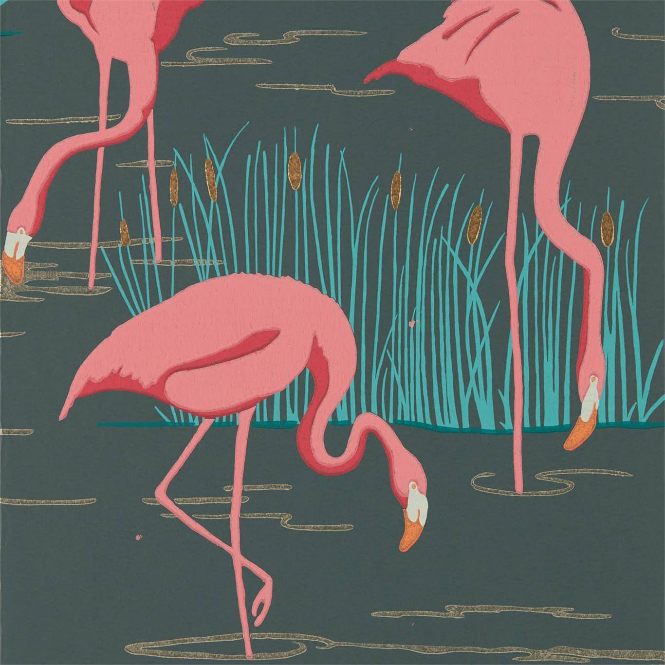 Harlequin Wallpaper 1 x Ebony/Coral/Lagoon Salinas Wallpaper Roll Harlequin Salinas Wallpaper