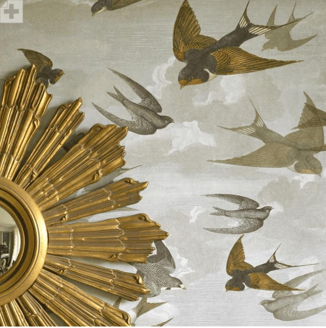 John Derian Chimney Swallows Wallpaper 4 Colours - Gaudion Furniture