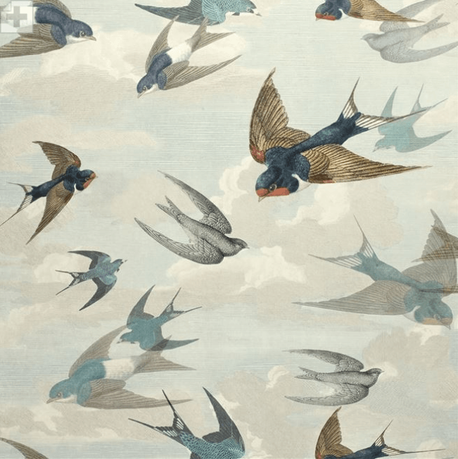 John Derian Chimney Swallows 6003/01 John Derian Chimney Swallows Wallpaper 4 Colours