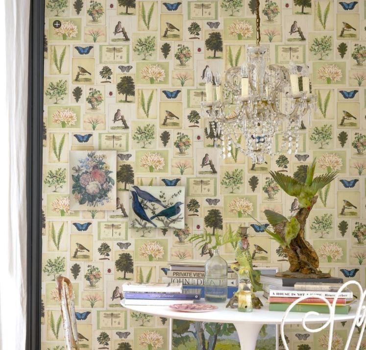 John Derian Wallpaper John Derian Flora & Fauna Canvas Wallpaper - 3 Colours