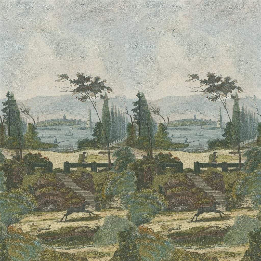 John Derian Wallpaper John Derian Pastoral Scene 1 & 2 Wallpaper