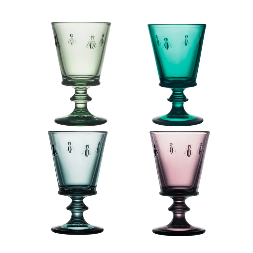 LA ROCHERE WINE GLASS Bee Coloured Wine Glasses Set of 4