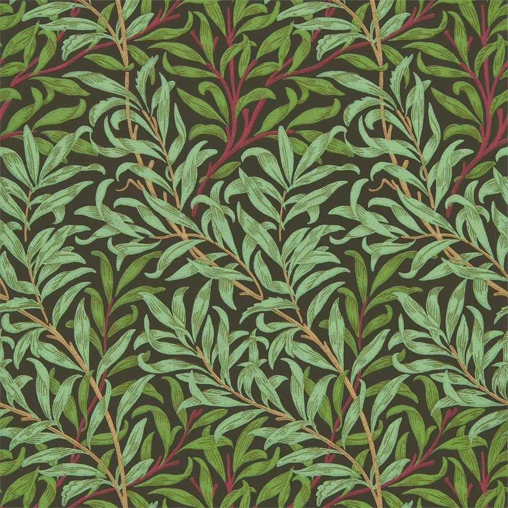Morris & Co Bitter Chocolate Willow Bough Wallpaper Roll Morris & Co Willow Bough Wallpaper
