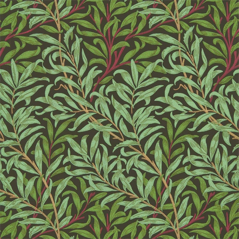 Morris & Co Bitter Chocolate Willow Bough Wallpaper Roll Morris & Co Willow Bough Wallpaper