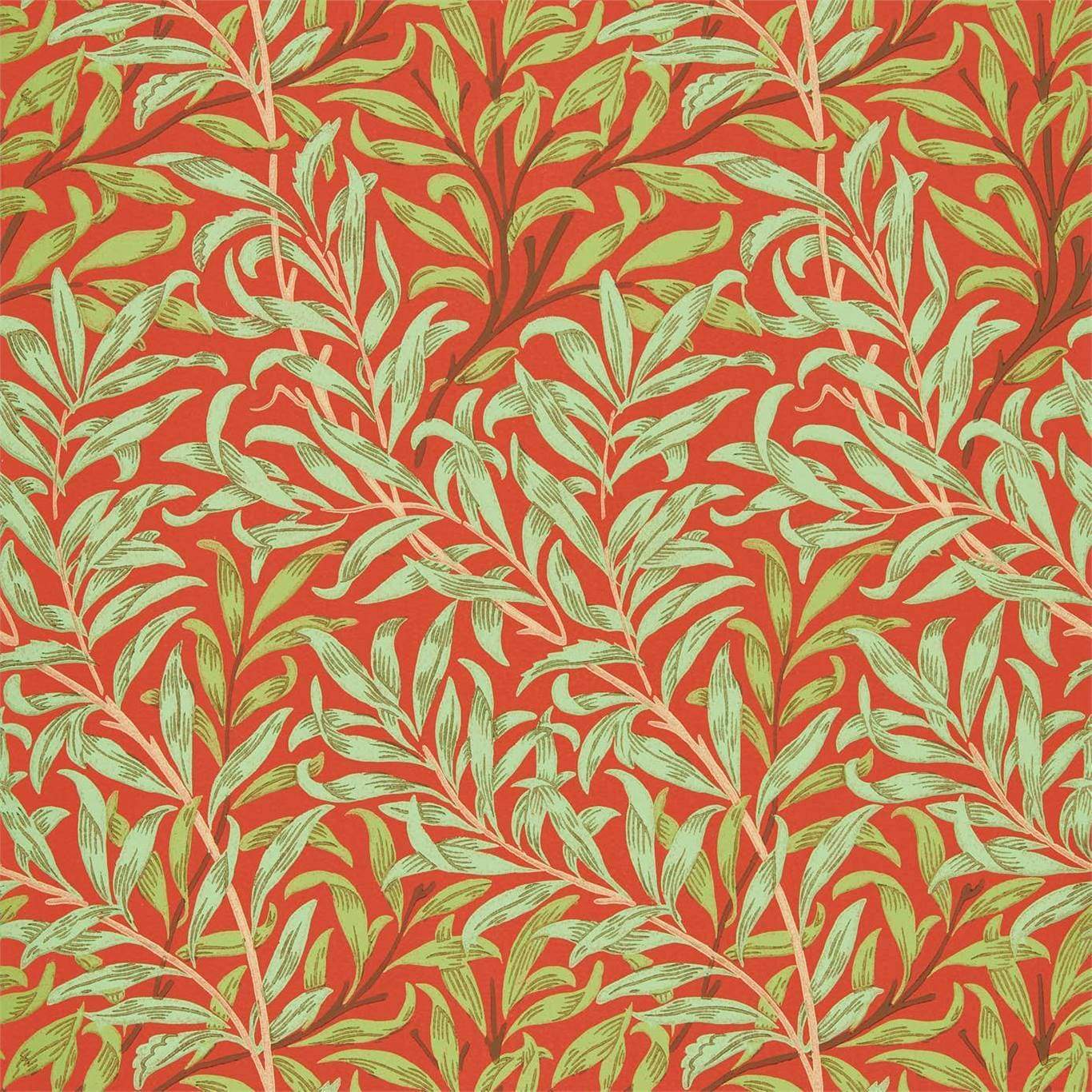 Morris & Co Wallpaper Tomato/Olive Willow Bough Wallpaper Roll Morris & Co Willow Bough Wallpaper