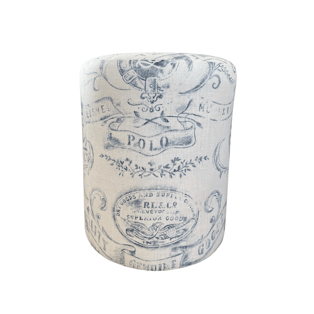 Ottoman in Ralph Lauren Gunnison Fabric - Gaudion Furniture