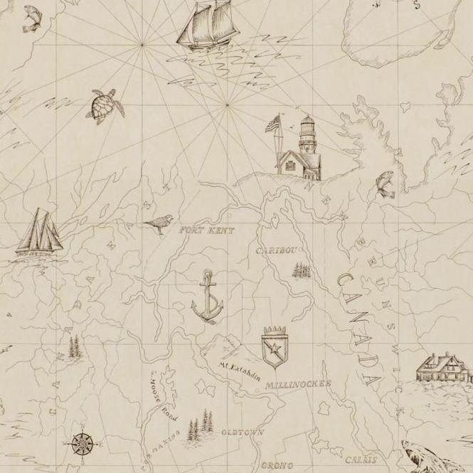 Ralph Lauren Shipping Lanes Map Wallpaper - Gaudion Furniture