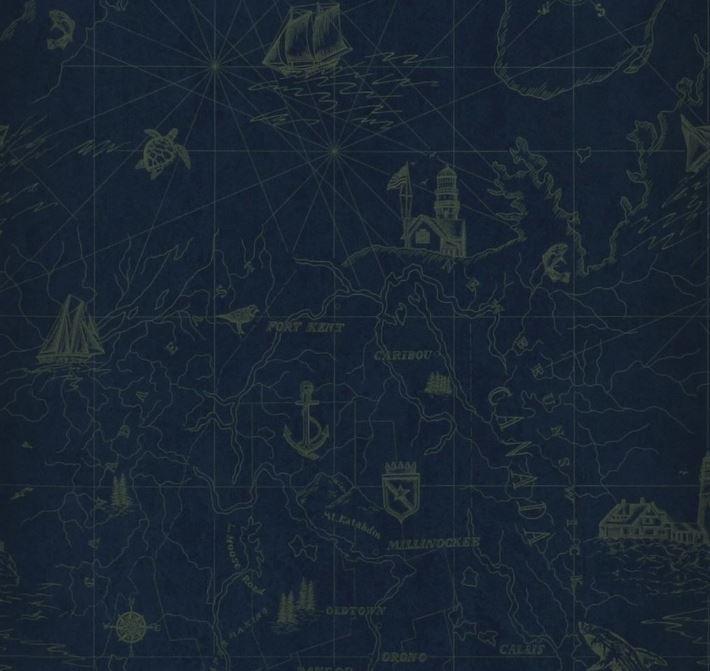 Ralph Lauren Shipping Lanes Map Wallpaper - Gaudion Furniture