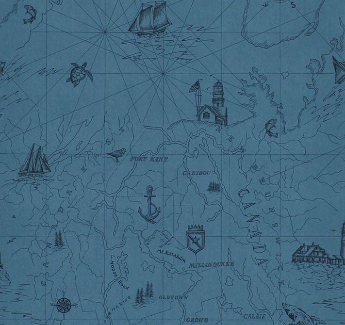 Ralph Lauren Shipping Lanes Map Wallpaper - Gaudion Furniture