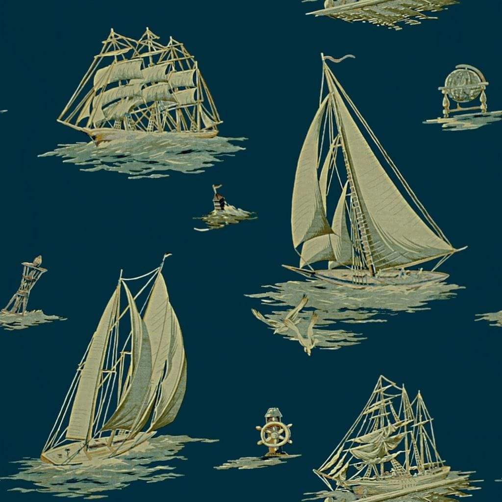 Ralph LaurenAtlantic Down Easter Boats Wallpaper Roll Ralph Lauren Down Easter Wallpaper - 3 colours