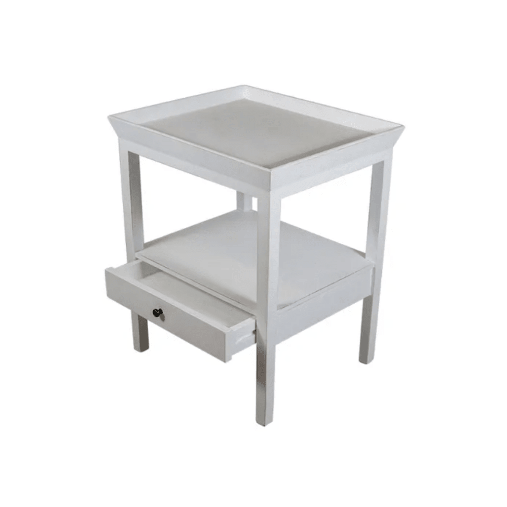 Santiago White Bedside Table - Gaudion Furniture