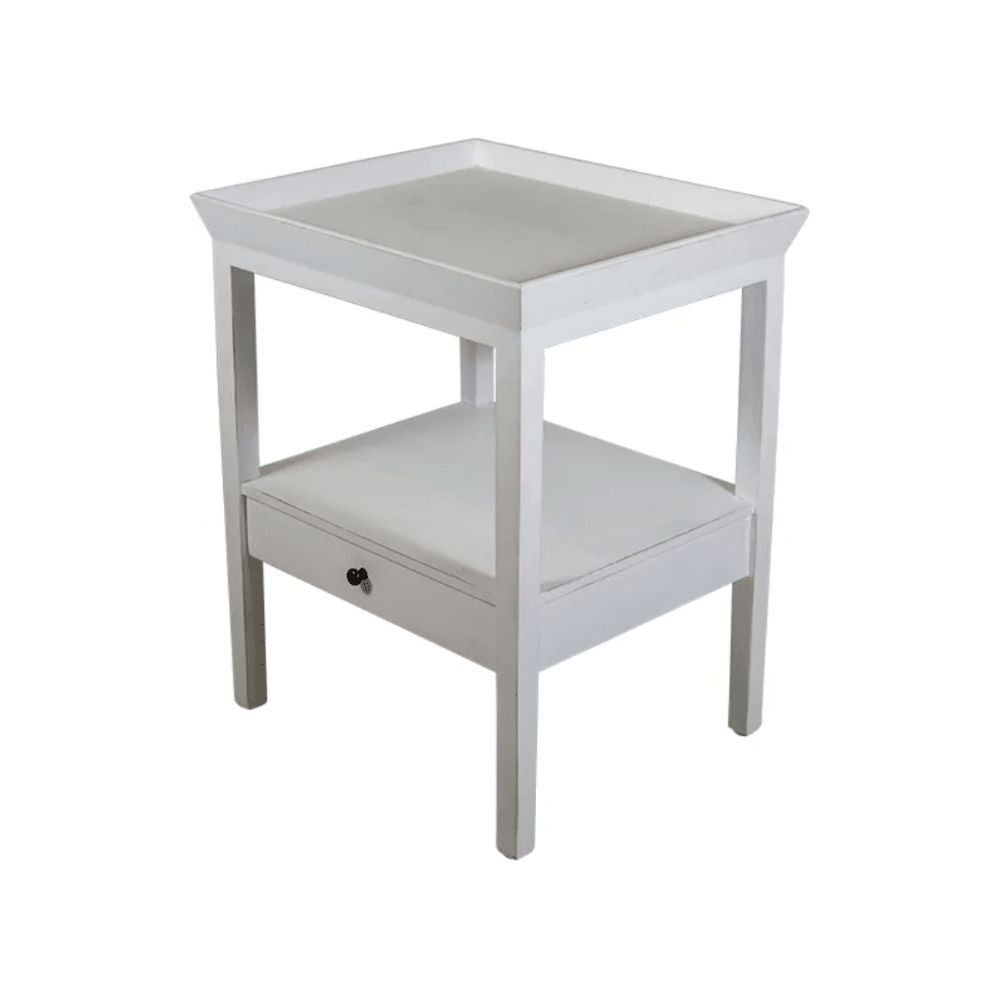 Santiago White Bedside Table - Gaudion Furniture