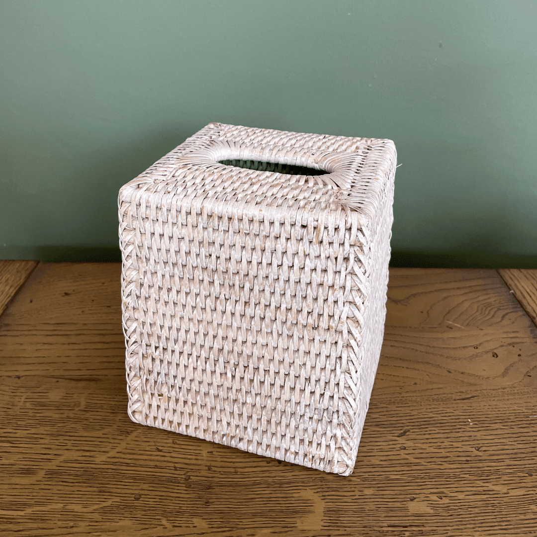 Tissue Box Cover Square White Wash - Gaudion Furniture