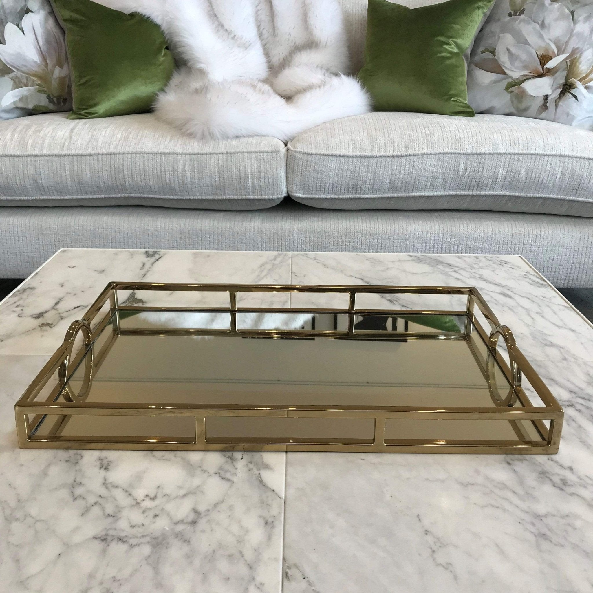 Tray Mirror Gold Large - Gaudion Furniture