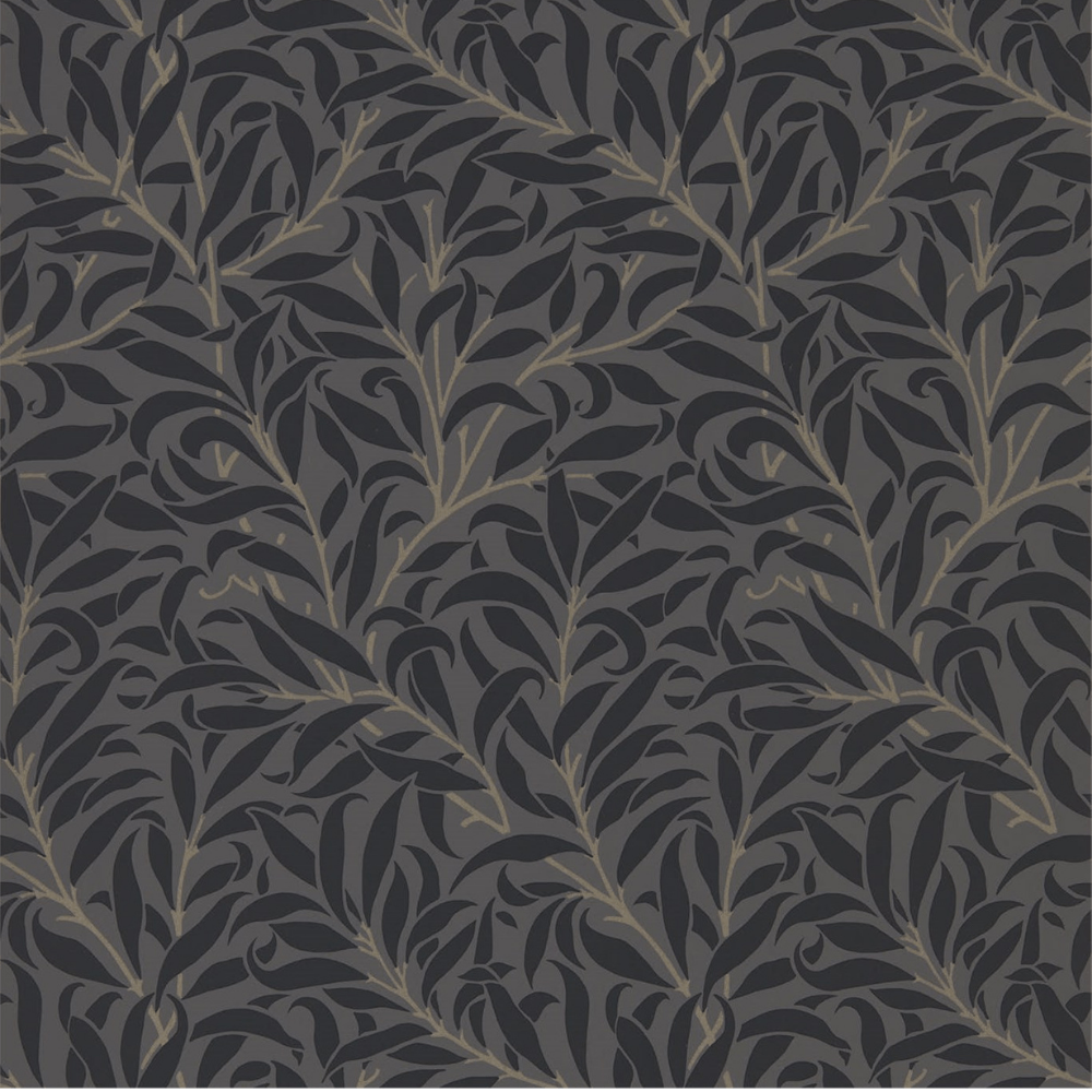 William Morris Wallpaper 1 x Charcoal Black Willow Bough Wallpaper Roll