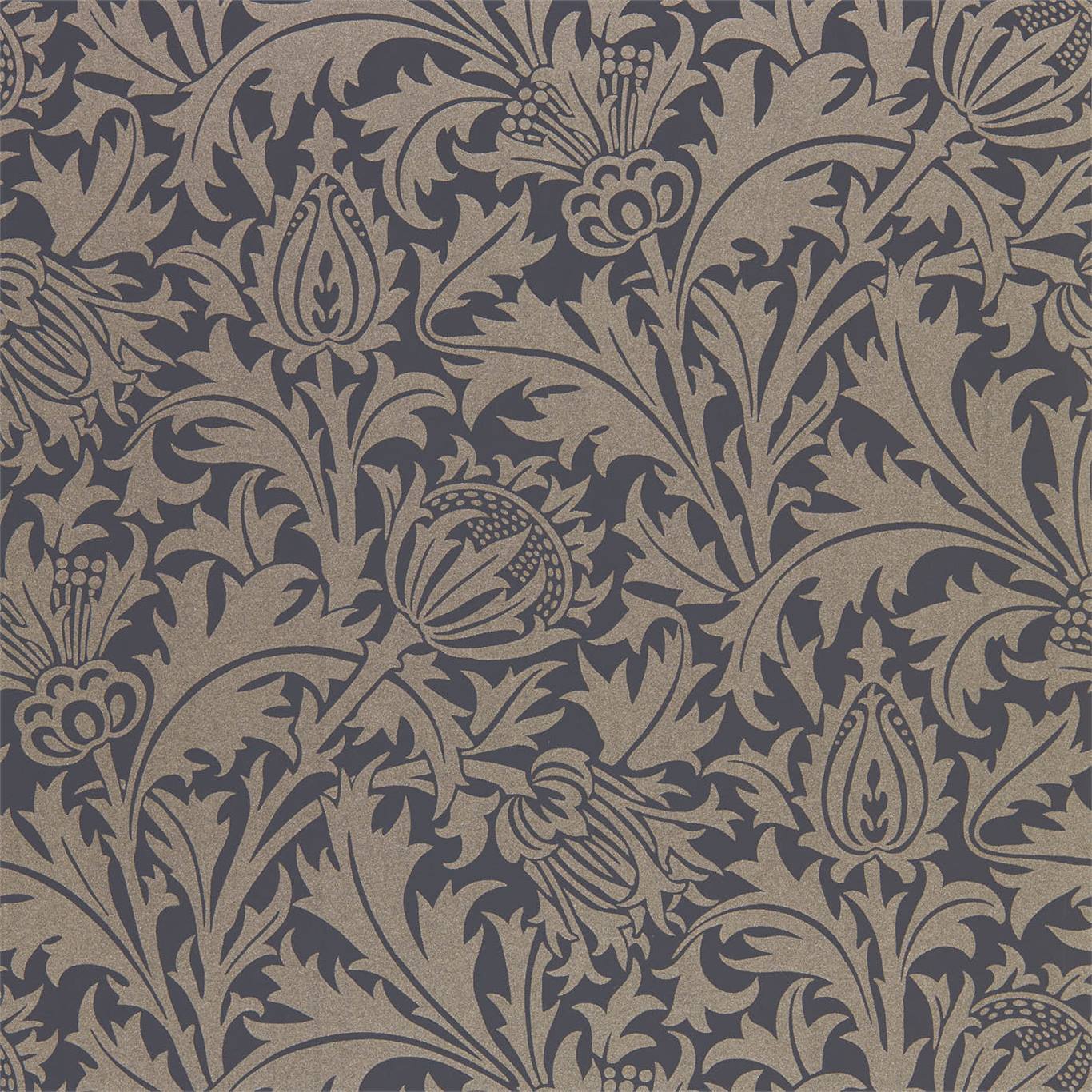 Morris & Co Wallpaper Black Ink Pure Thistle Wallpaper William MorrisPure Thistle Wallpaper 